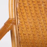Paire de fauteuils en rotin et cuir tressé