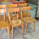 Series of six wooden bistro chairs