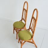6 Italian high chairs in bamboo and rattan from the 1960s.