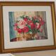 Aquarelle bouquet de roses encadrée XXème