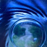 Arcoroc cup in blue glass