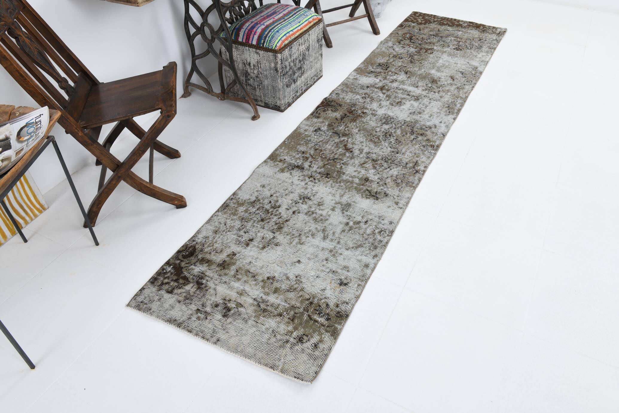 Brown Vintage Runner Rug, 70x295Cm SK 6998