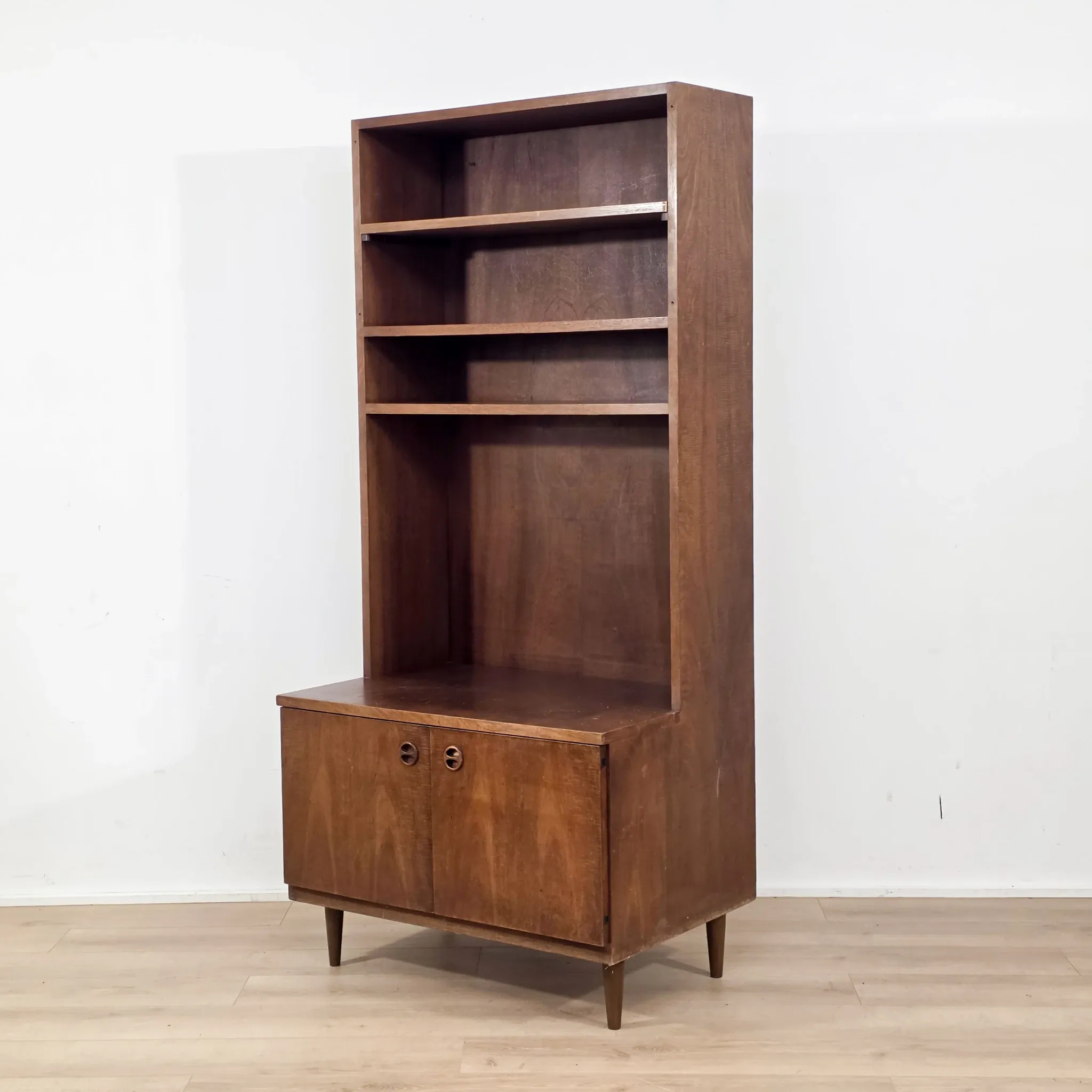 Bibliothèque scandinave en bois massif, style Mid-Century, années 1960