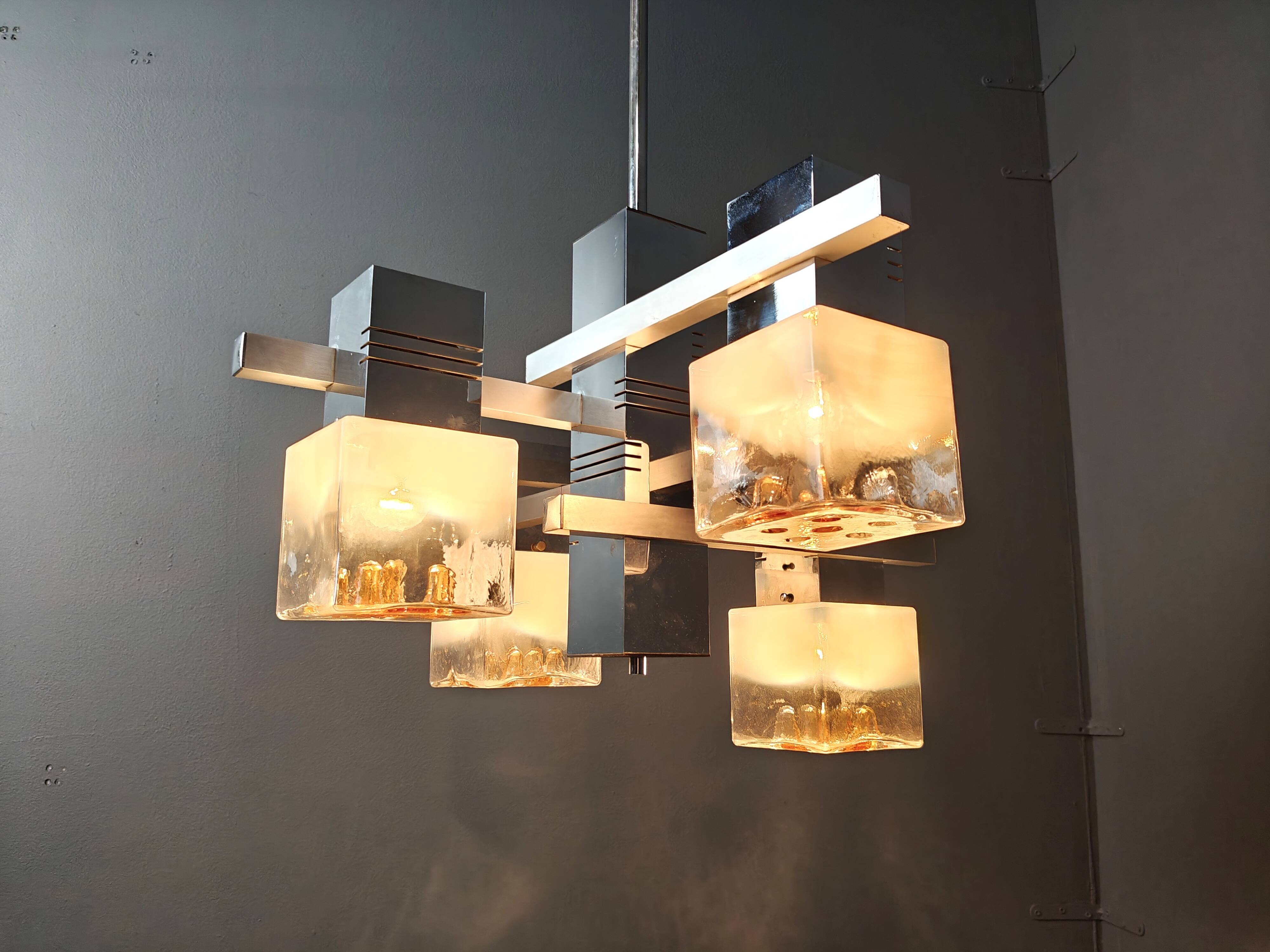 Lustre vintage de Gaetano Sciolari pour Mazzega AV, 1960