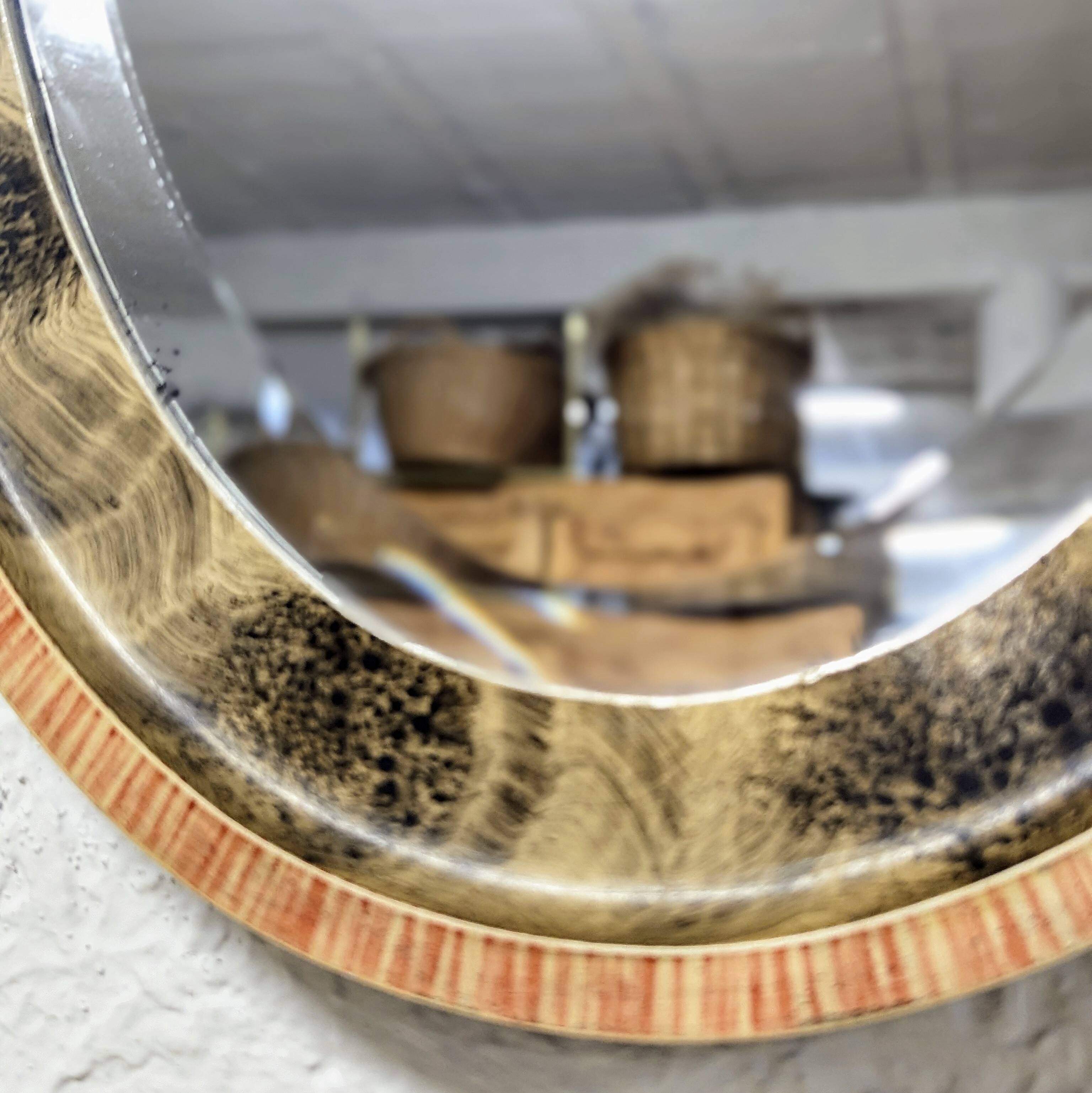 Oval wooden mirror 67x41cm