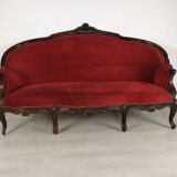 Red velvet bench