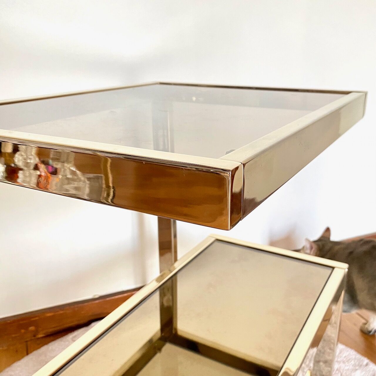 Belgochrom 'G' gold plated side table