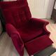 Vintage Parker Knoll red velvet recliner chair circa 1970