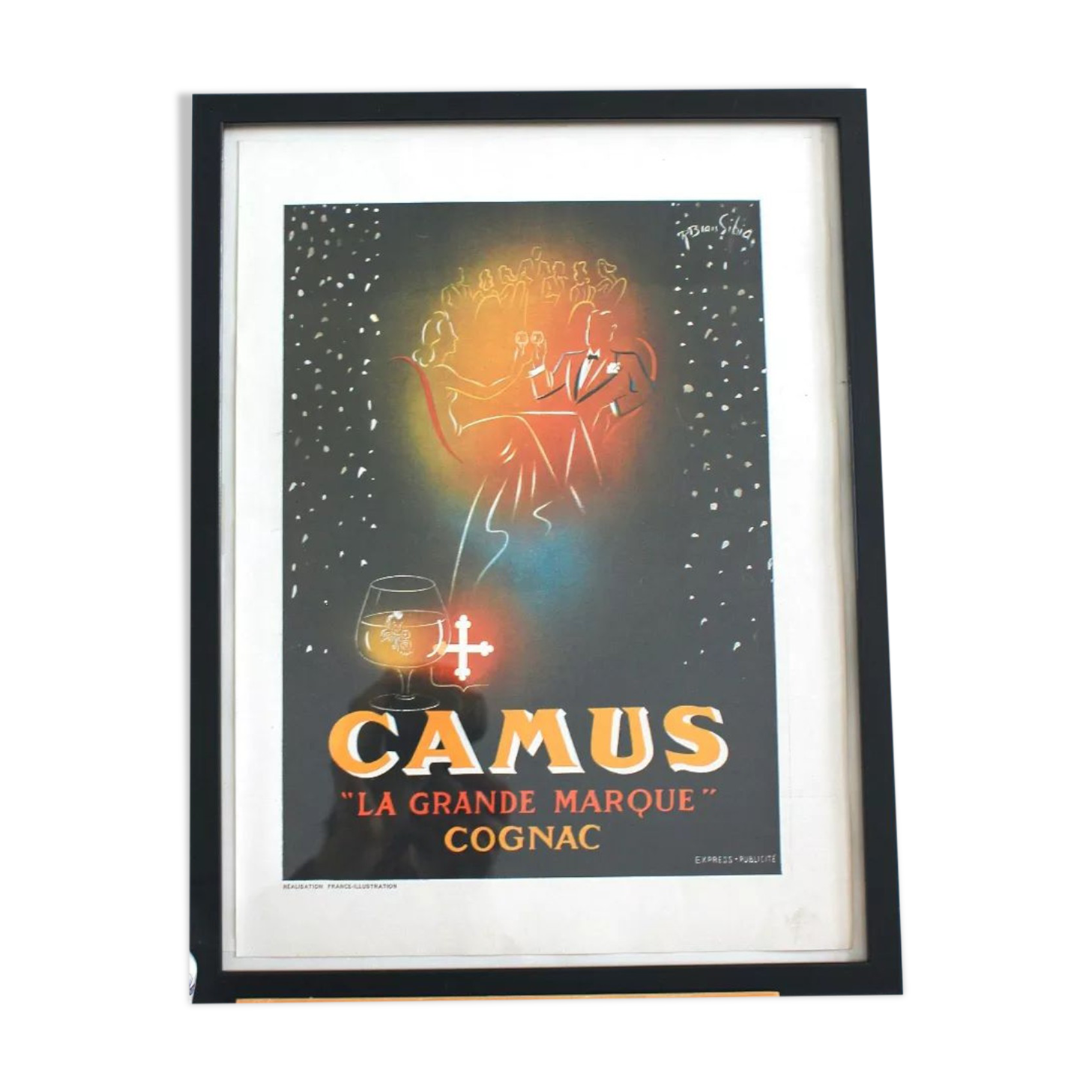 Cognac Camus original vintage advertising poster 1950s