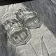 Set of 2 vintage octagonal glass ashtrays D11 H3.5