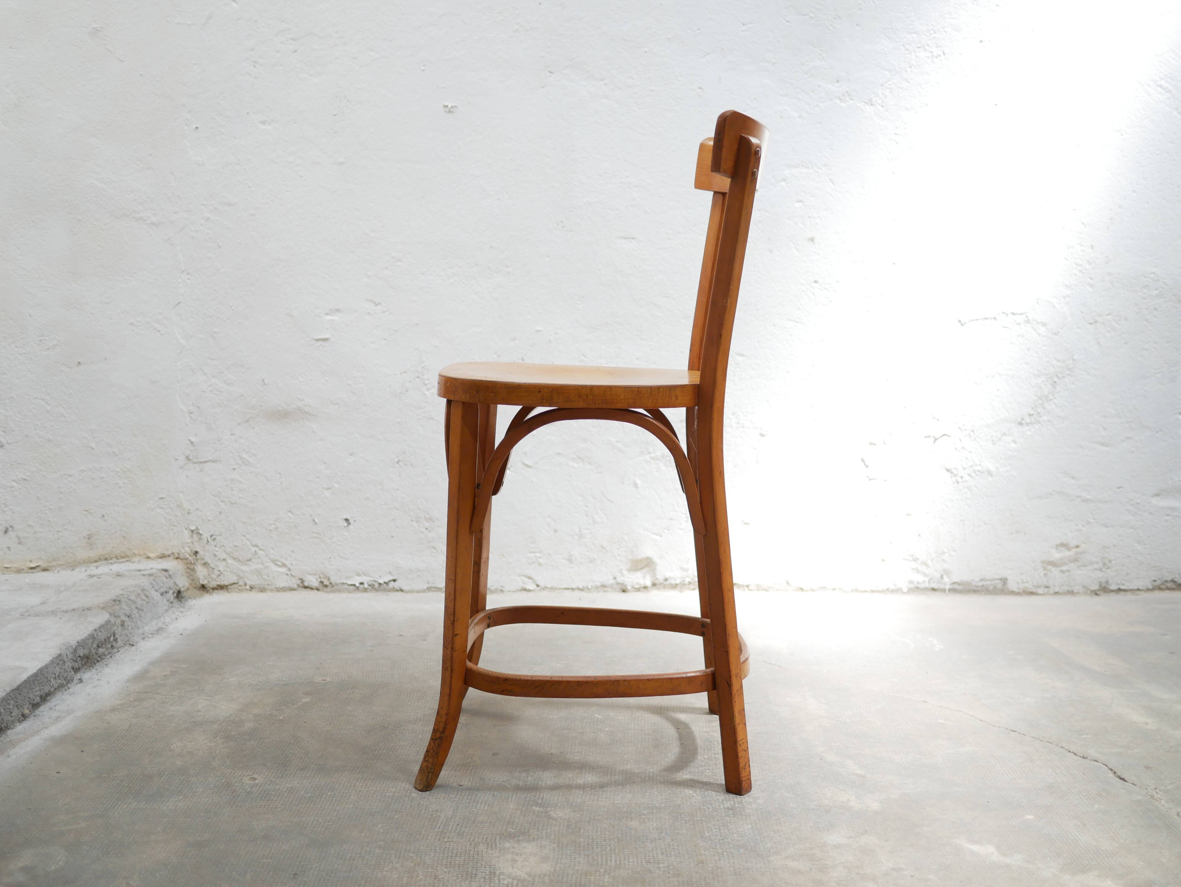 Vintage wooden bar chair by Baumann editions