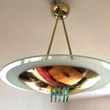 Suspension in gilded brass, Italian design from the 1970s.