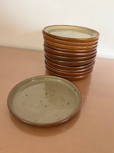 Set of 12 stoneware dinner plates