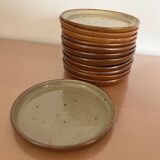 Lot de 12 assiettes plates en grès