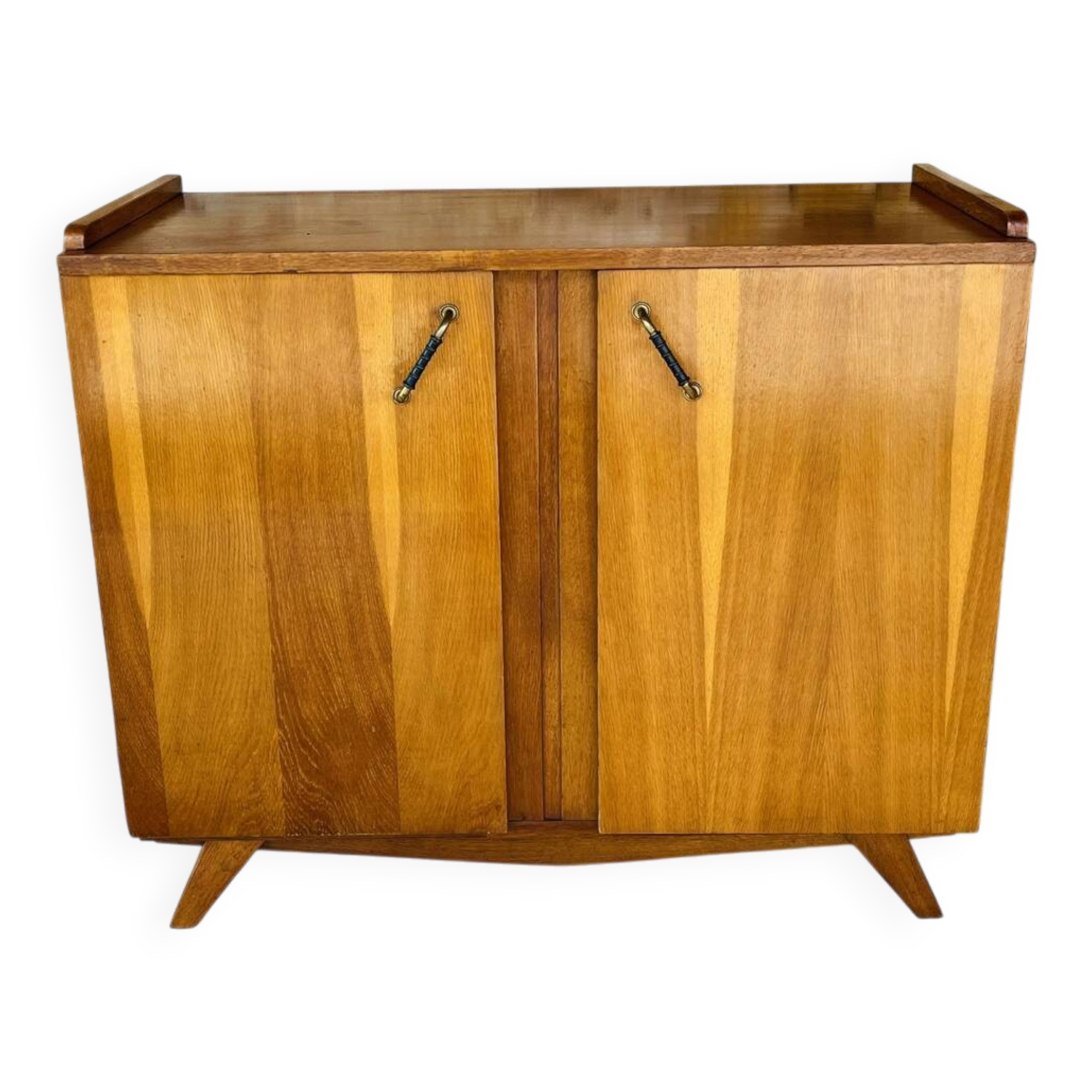 Vintage storage furniture in flame-figured oak, by Gillard Bourdin, circa 196.