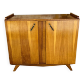 Vintage storage furniture in flame-figured oak, by Gillard Bourdin, circa 196.