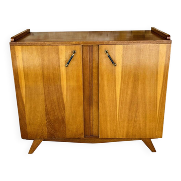 Meuble de rangement vintage en chêne flammé, par Gillard Bourdin, circa 196