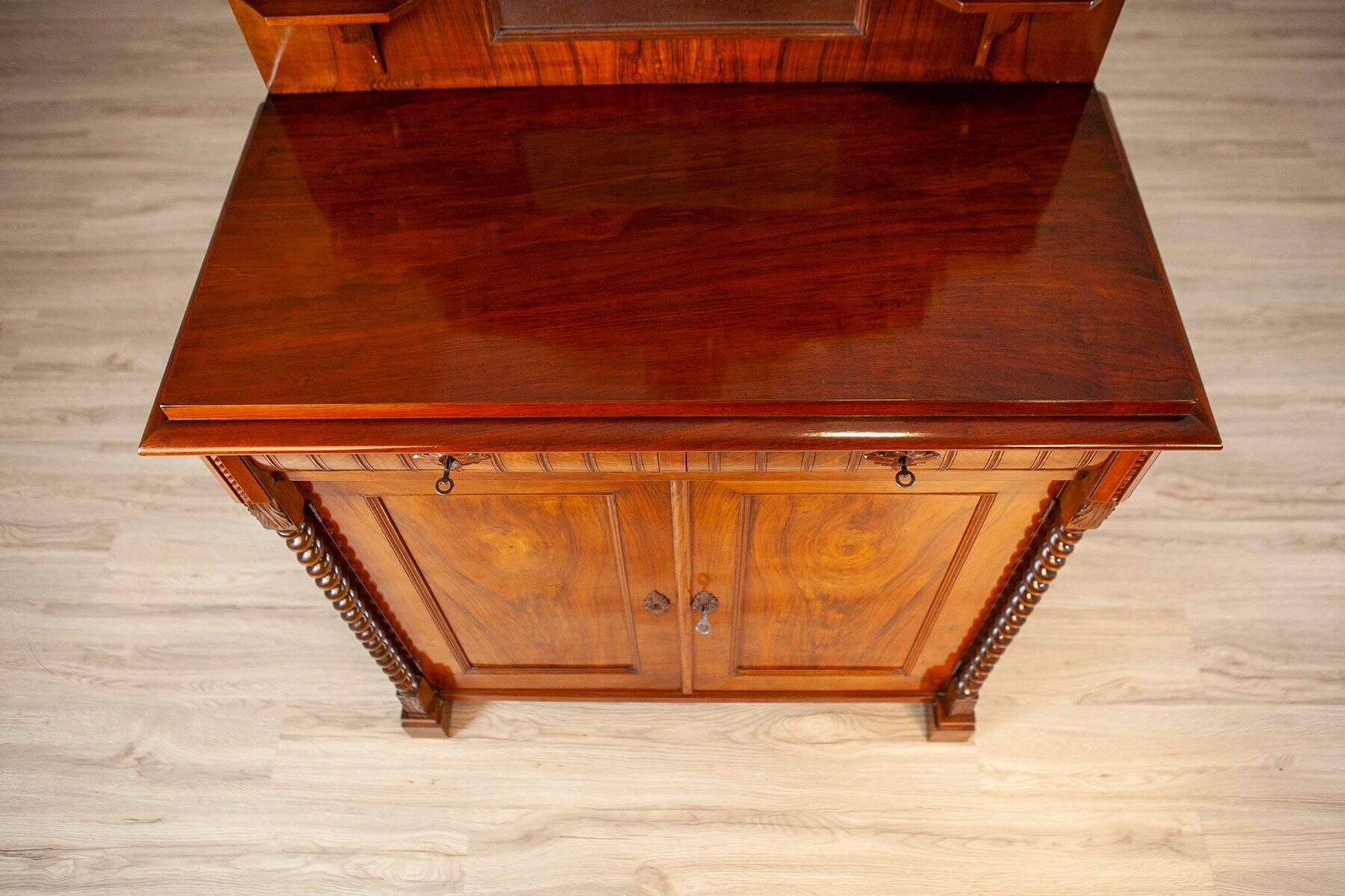 End of 19th Century Light Brown Eclectic Buffet in Walnut