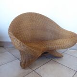 Fauteuil lotus en osier