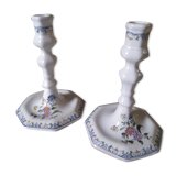 Pair of candlesticks Moustiers