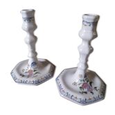 Paire de bougeoirs Moustiers