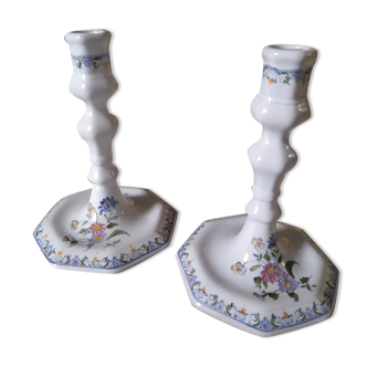 Pair of candlesticks Moustiers