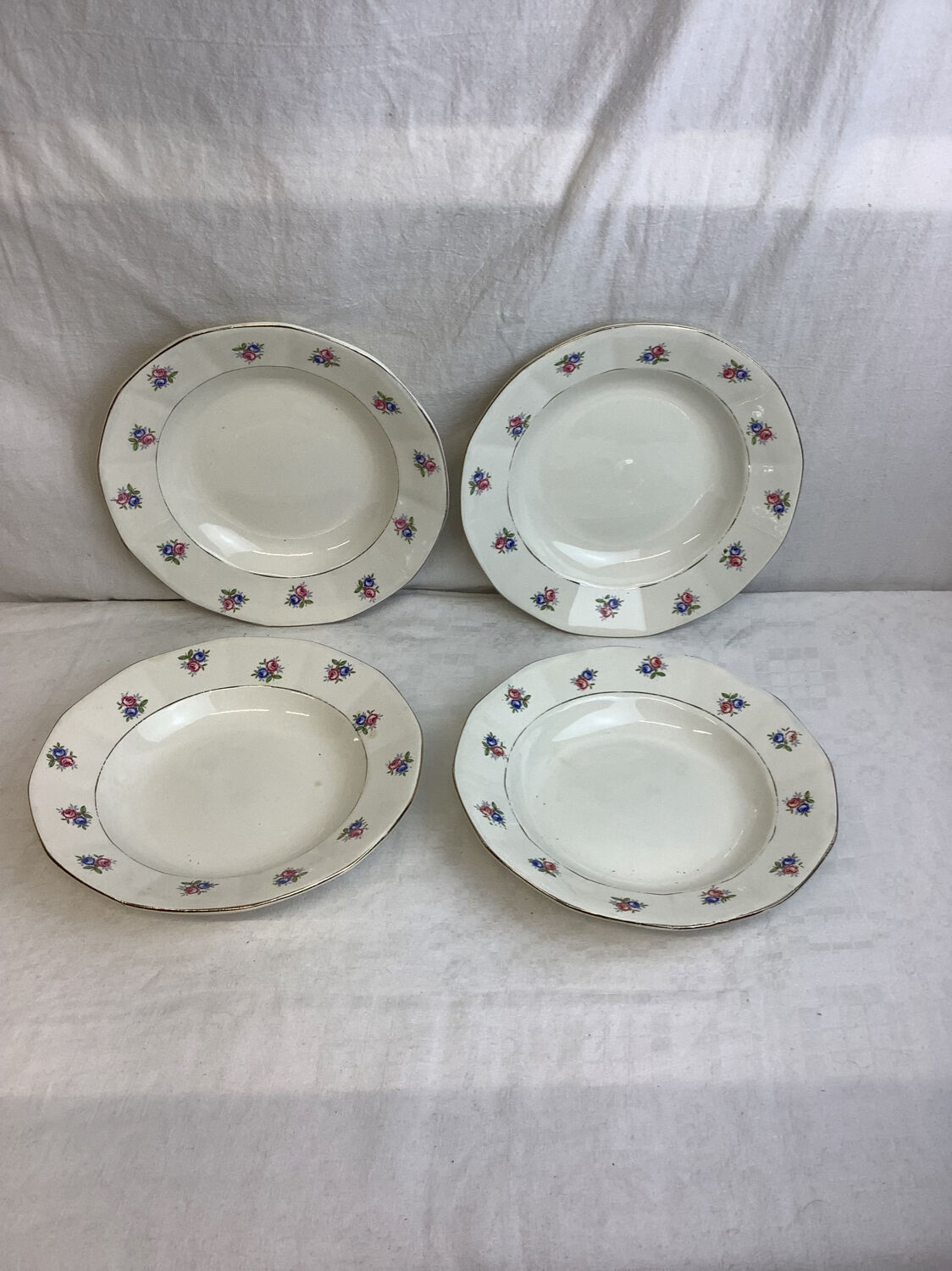 4 Vintage deep plates made in France Digoin Sarreguemines