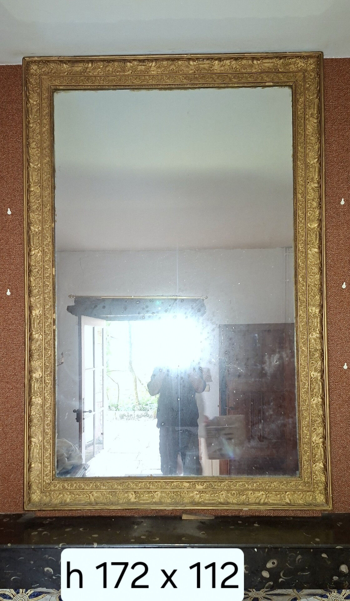 Large Empire period fireplace mirror