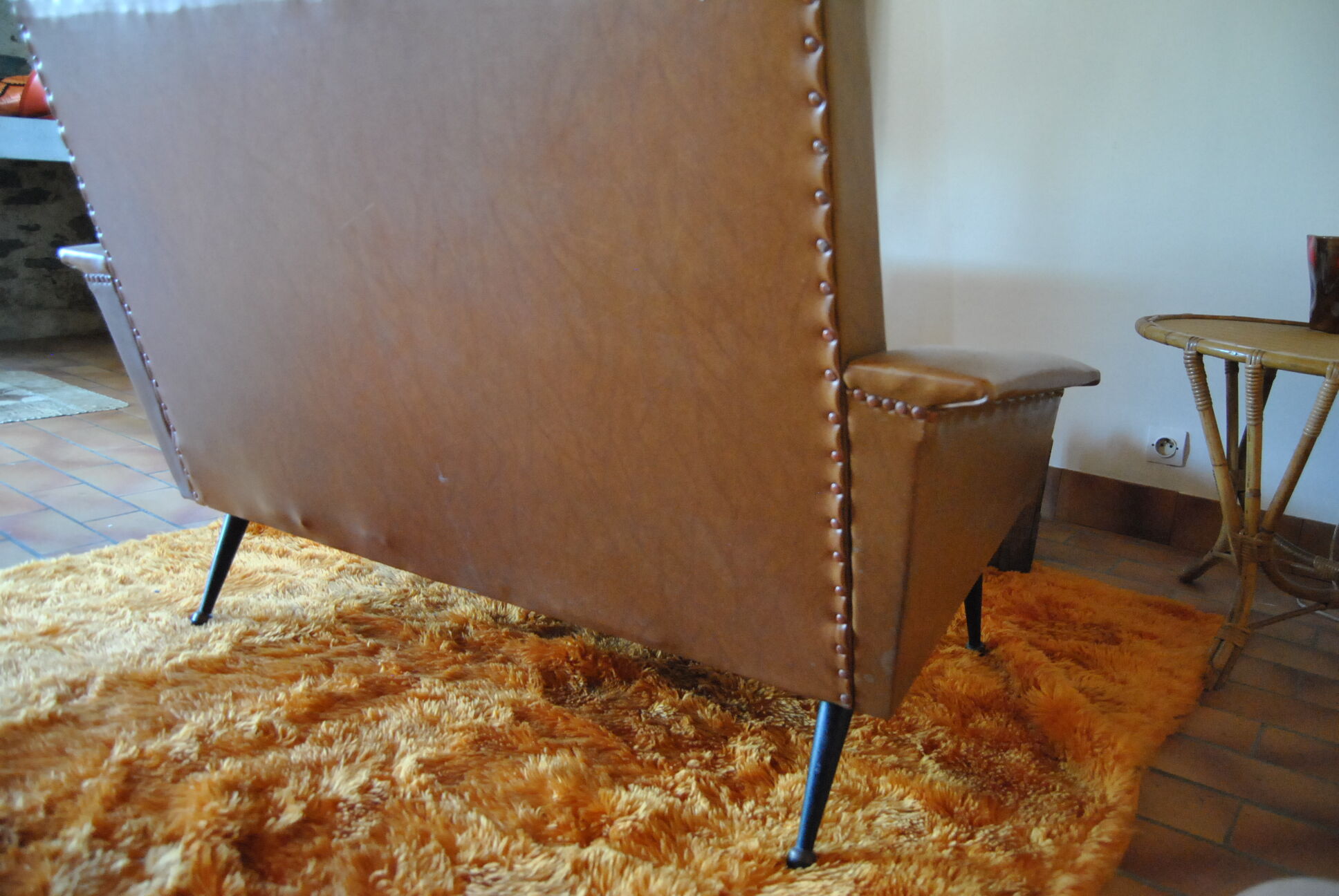 Sofa bench skai camel 50s
