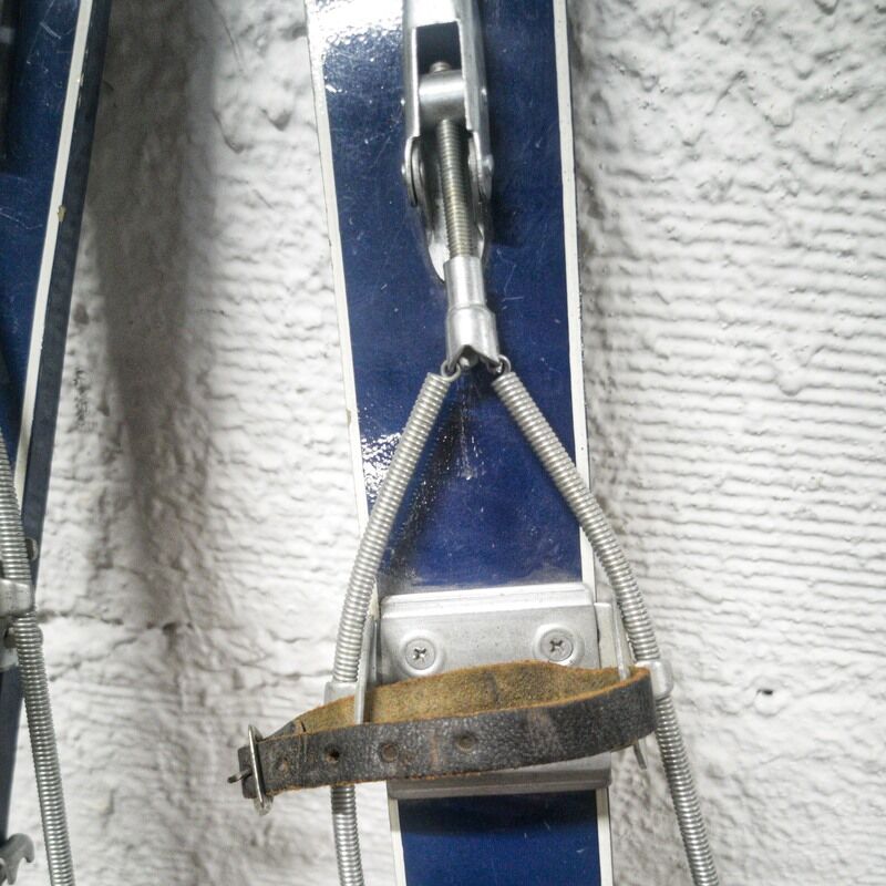 Pair of old wooden skis for children