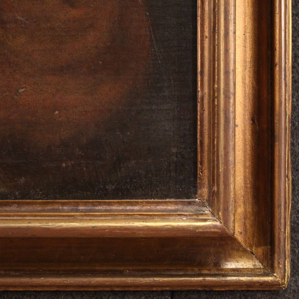 Antique painting from 17th century, interior of a tavern
