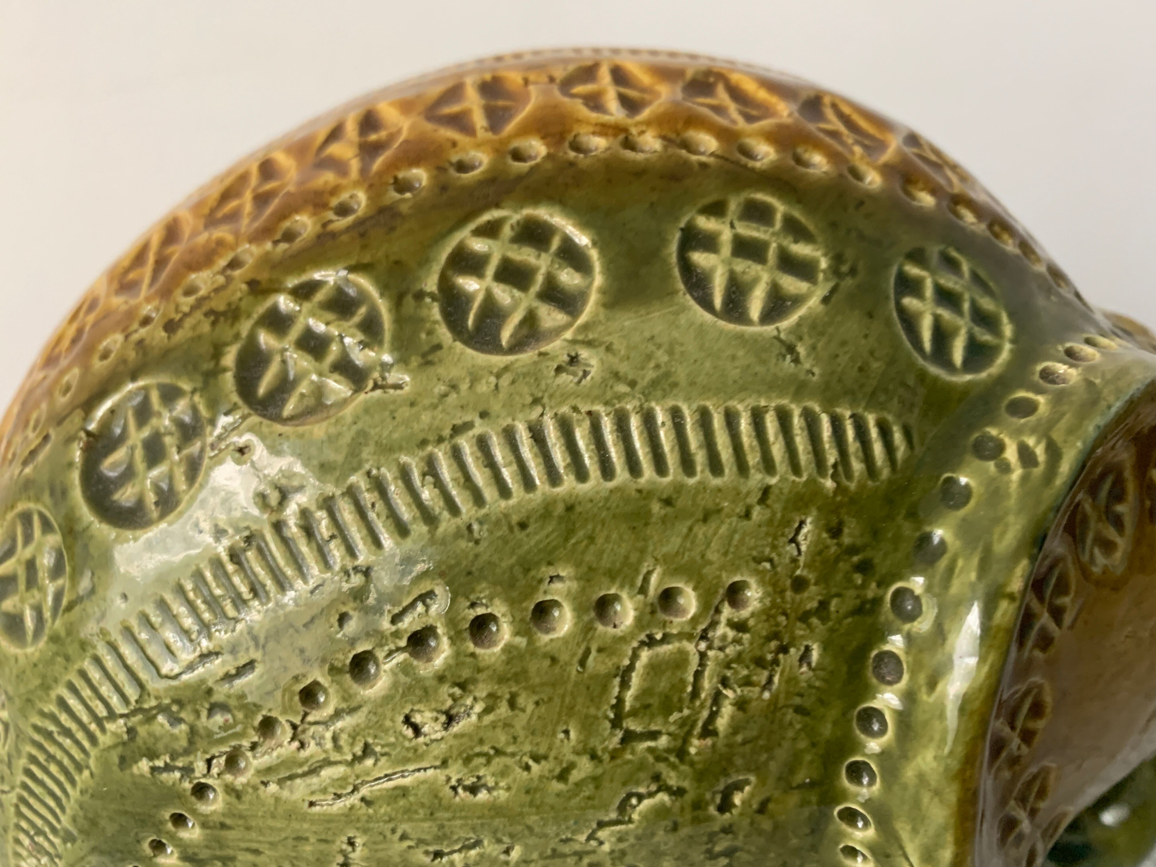 Green Rimini ceramic elephant, Aldo Londi for Bitossi, 1960