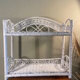 White rattan and wicker shelf