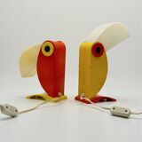 Paire de lampes Toucan design italien années 70 Enea Ferrari