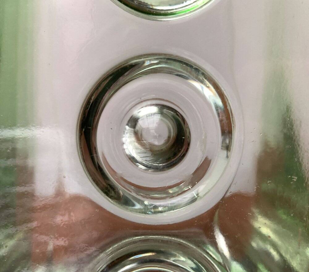 Brutalist glass block vase from the mid-century space age, 1960s