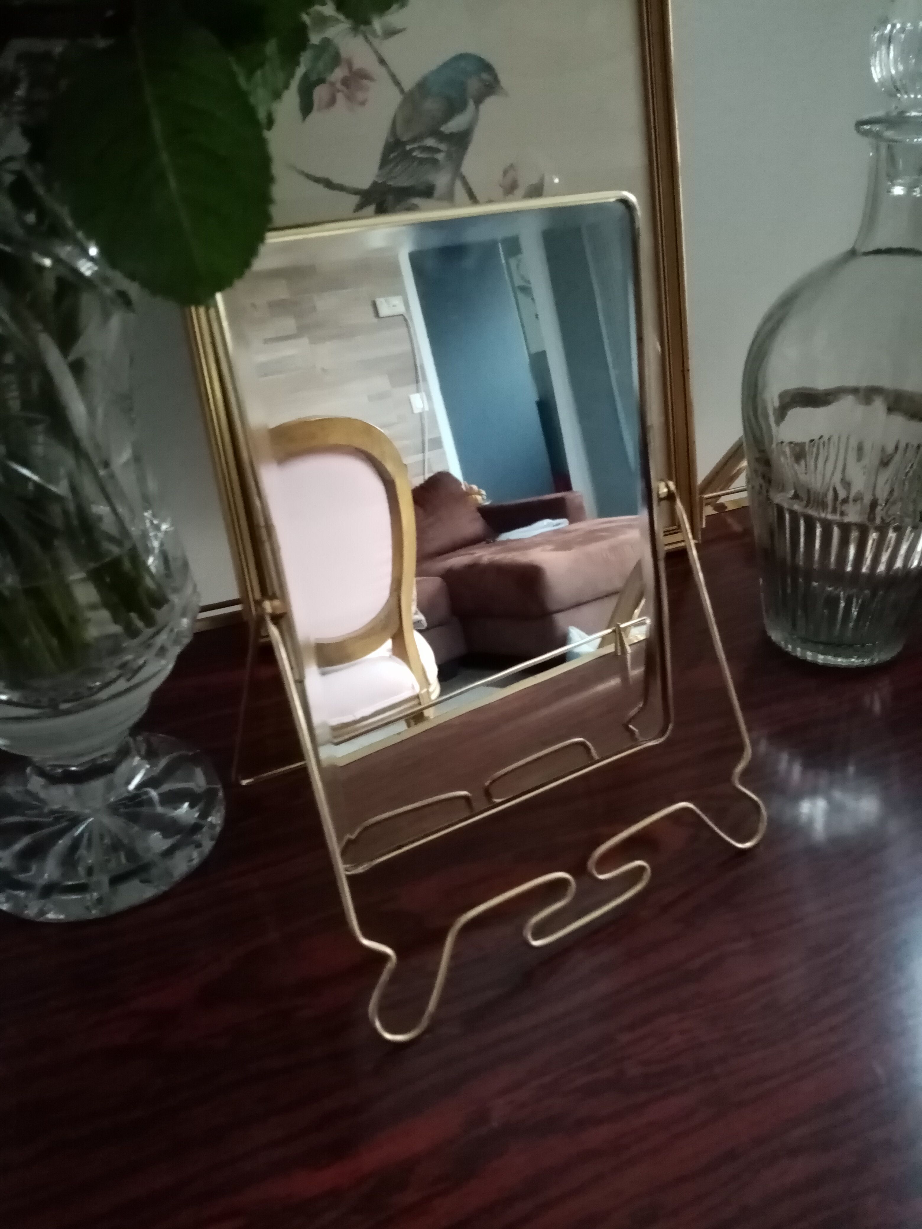 Barber mirror on foot 17x23cm