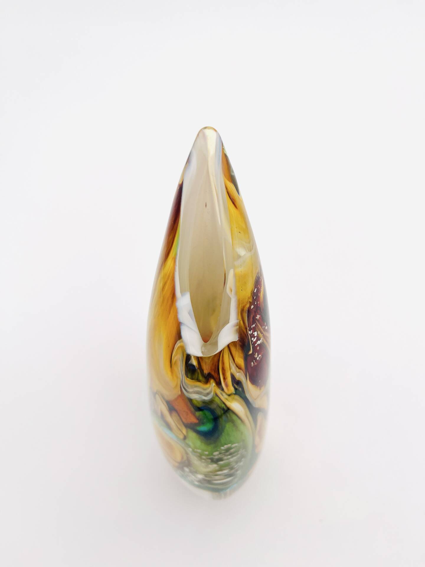 Vase sculpture Murano Gioia Michele Onesto Oball or 24k Sommerso 20cm