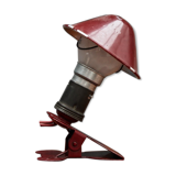 Red mushroom vintage clamp lamp