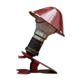 Red mushroom vintage clamp lamp