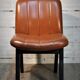 Chaise de bureau cuir & bois 1960