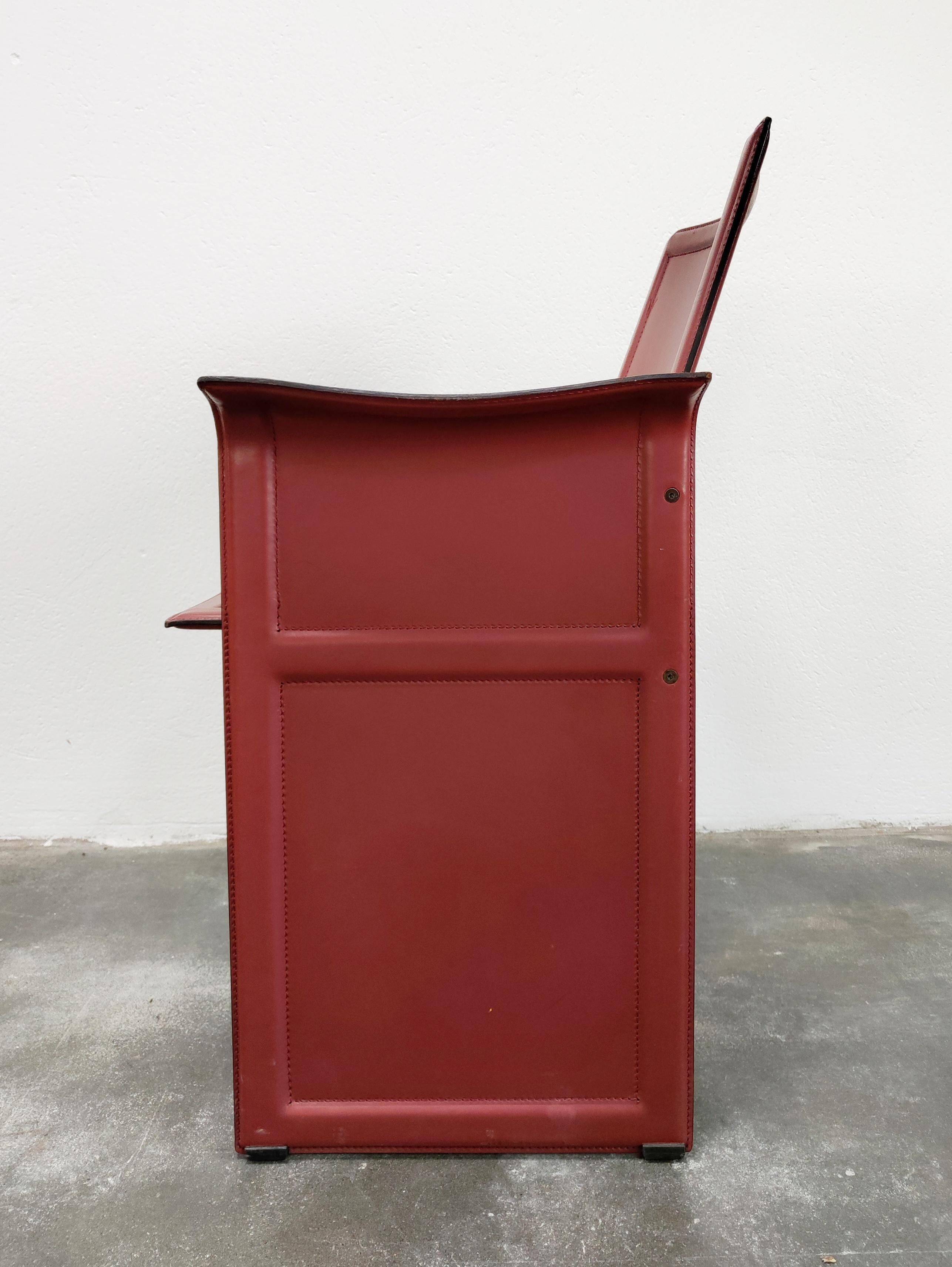 Chaises en cuir par Tito Agnoli pour Matteo Grassi, Modèle Korium, 1979