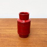 Red pottery vase Rimini Italian from the mid-century by Aldo Londi for Bitossi, 1960s.