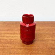 Red pottery vase Rimini Italian from the mid-century by Aldo Londi for Bitossi, 1960s.
