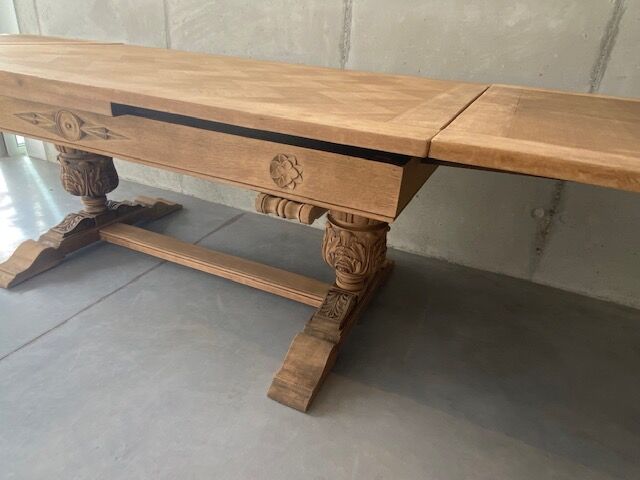Farmhouse table monastery stripped extendable 300 cm