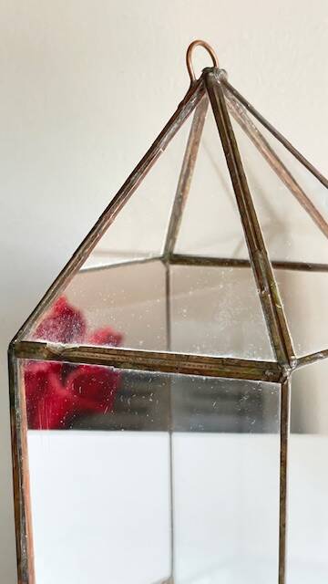 Vide poche mural miroir et laiton vintage
