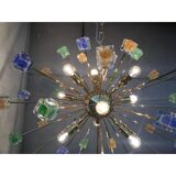 Lustre spoutnik en verre de Murano