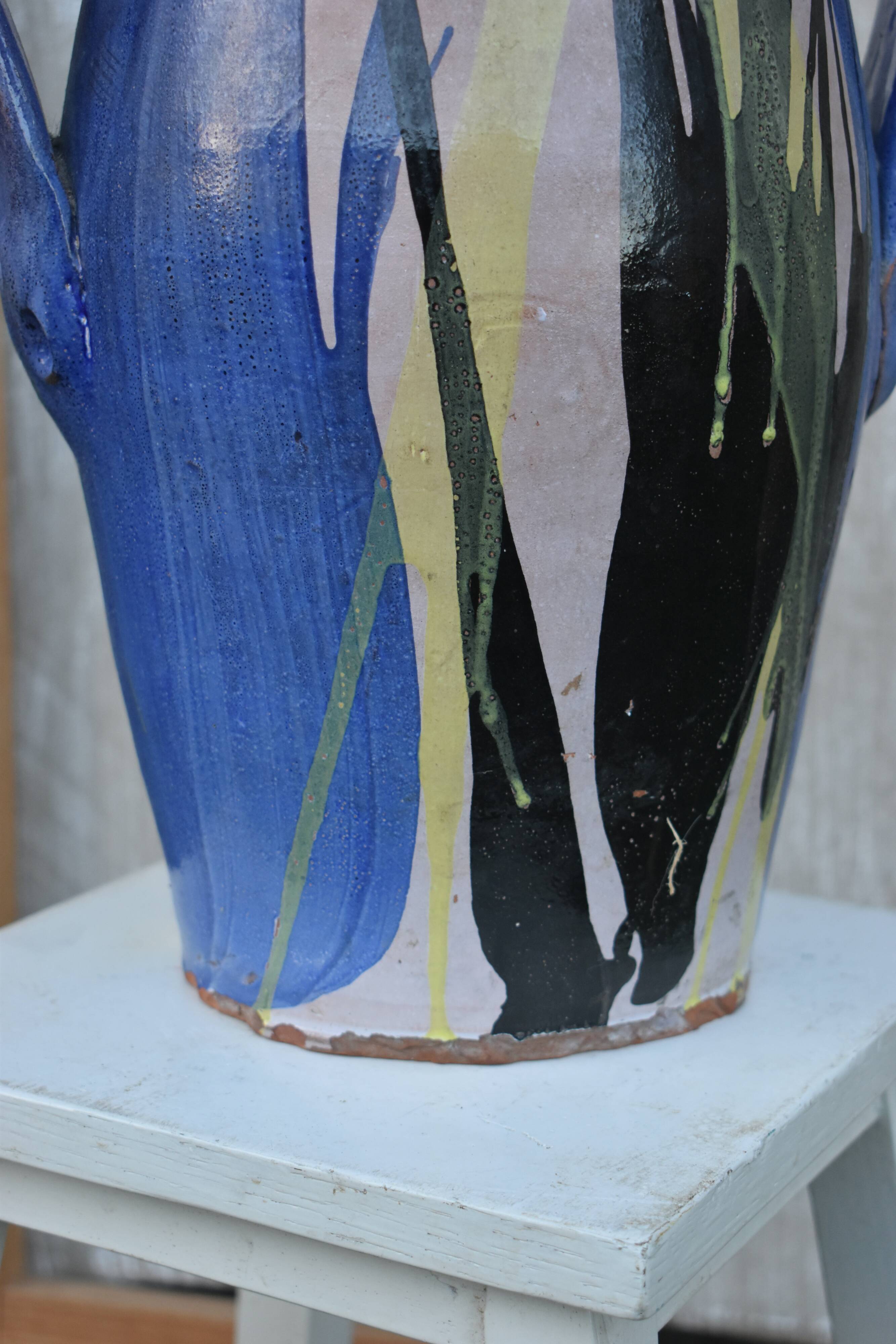 Large antique glazed terracotta jar/vase from Romania