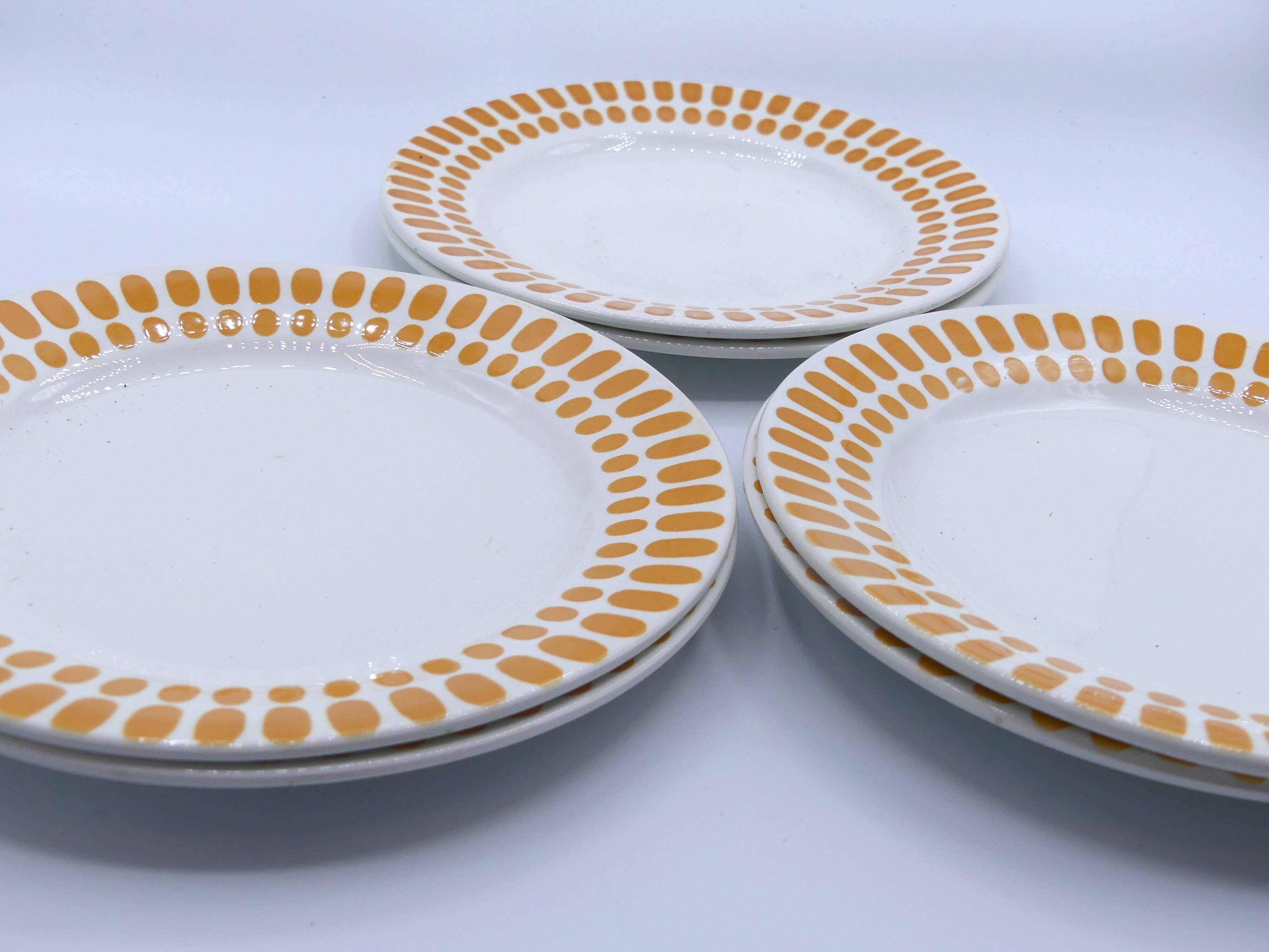 6 Sarreguemines Tartan dessert plates