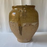 Old glazed yellow terracotta confit pot – South-West of France