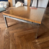 Coffee table chrome base and teak top from the 70s